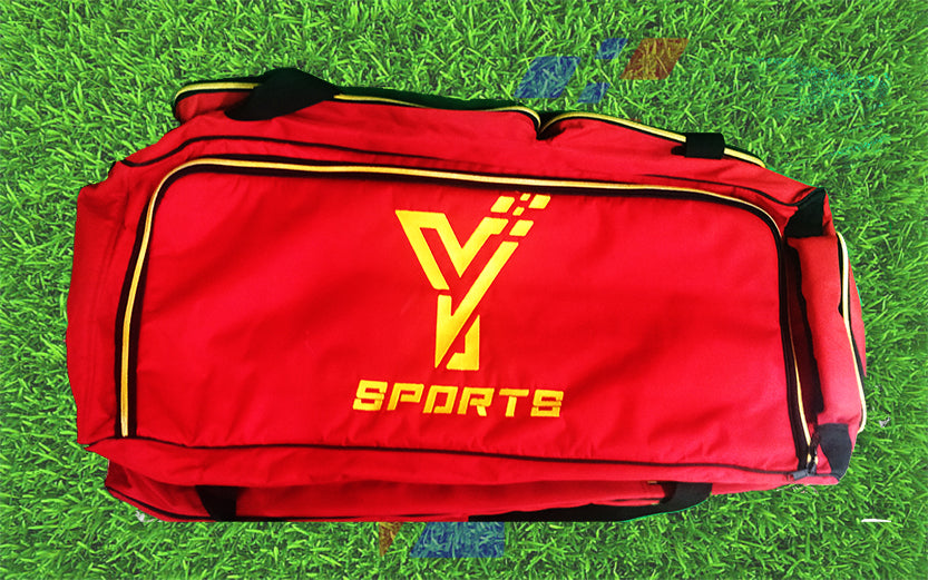 YJ Sports Cricket Kit Bag with Wheels Red Color